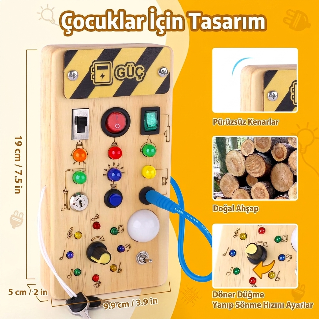 Rovelno Keşif Paneli™ | Montessori İlhamlı Duyu ve Aktivite Tahtası