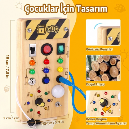 Rovelno Keşif Paneli™ | Montessori İlhamlı Duyu ve Aktivite Tahtası