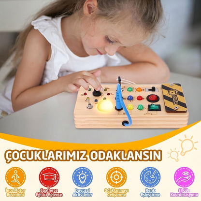 Rovelno Keşif Paneli™ | Montessori İlhamlı Duyu ve Aktivite Tahtası